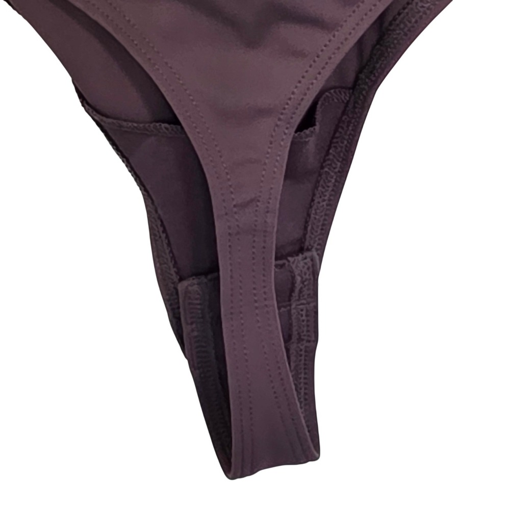 Club Monaco Long Sleeve V Neck Bodysuit Women Small Tricot Brown New - Picture 4 of 6